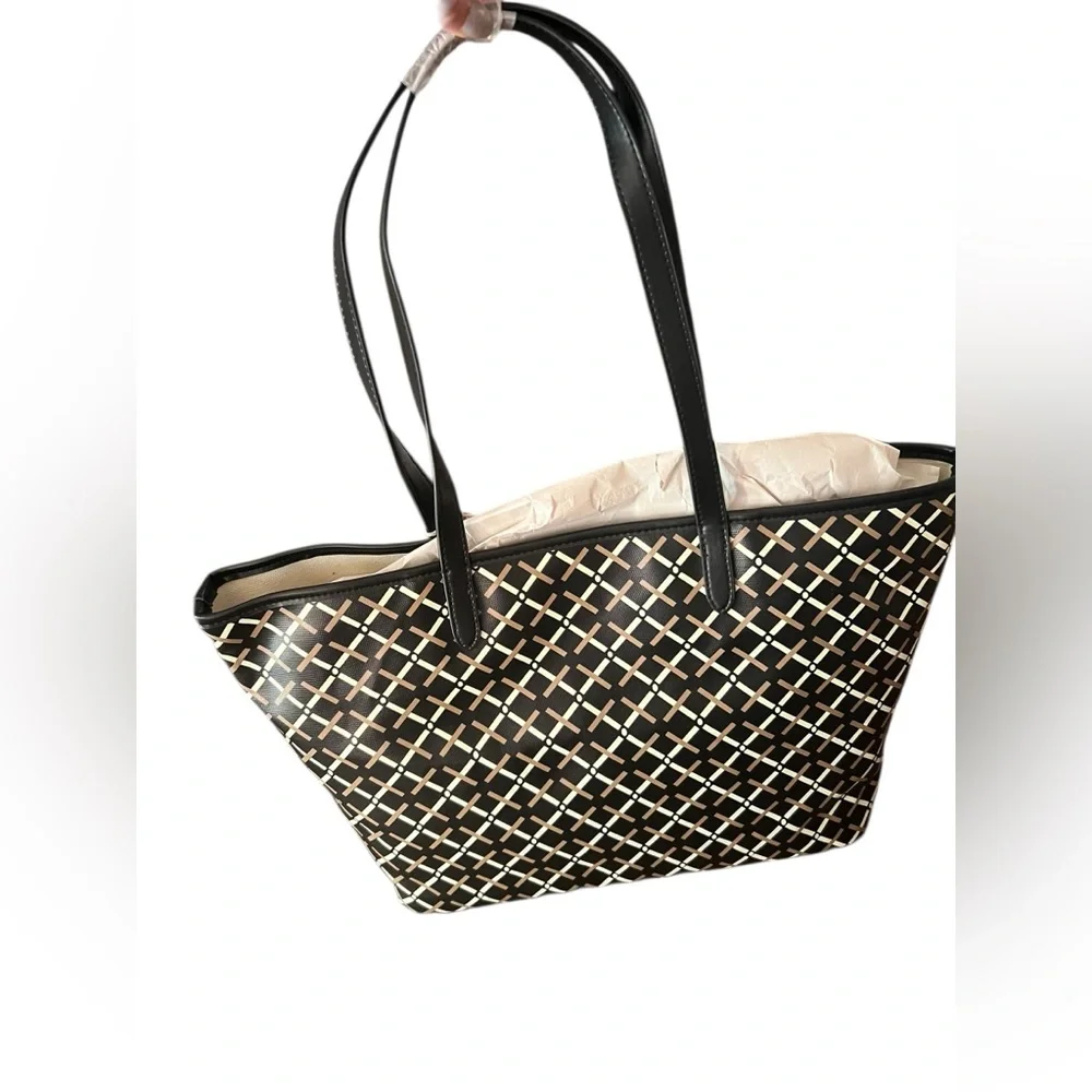 a new day Black and Cream Patterned Tote - Picture 5 of 10